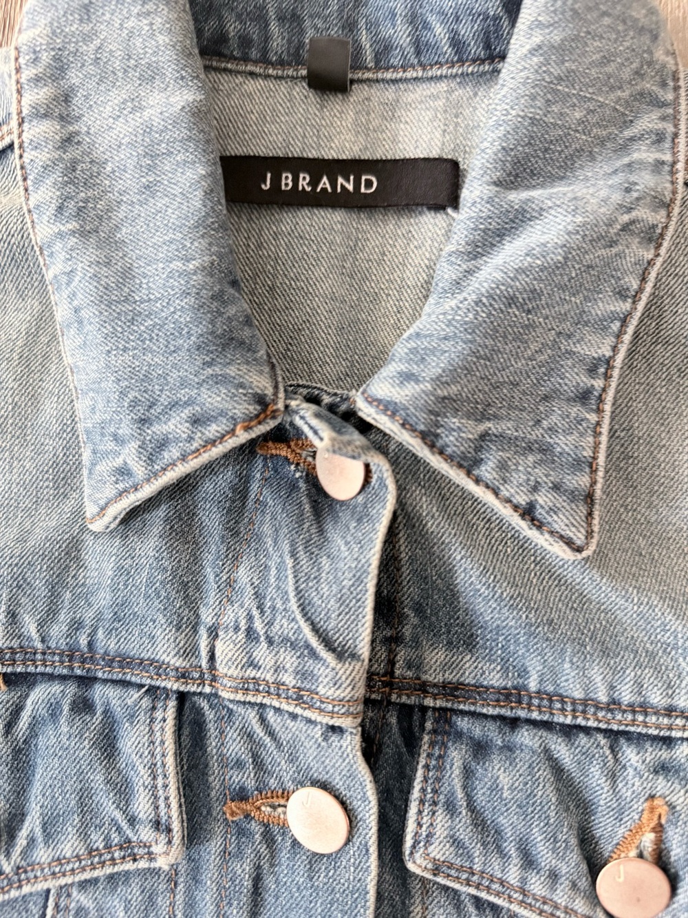 J Brand Harlow Denim Jacket Hydra Wash Blue Stretch Trucker Utility Size S - Picture 6 of 9